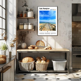 East Hampton Beach Scene Travel Poster PosterGoat