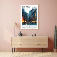 East Village Vibrant Street Scene Travel Poster PosterGoat