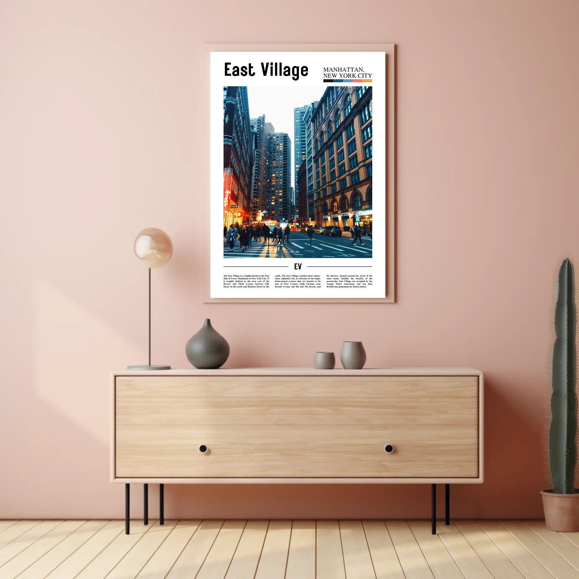East Village Vibrant Street Scene Travel Poster PosterGoat