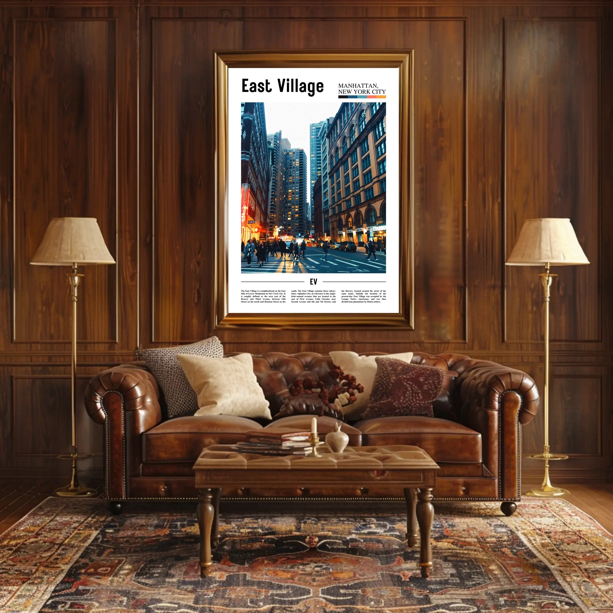 East Village Vibrant Street Scene Travel Poster PosterGoat