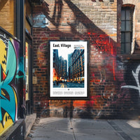 East Village Vibrant Street Scene Travel Poster PosterGoat