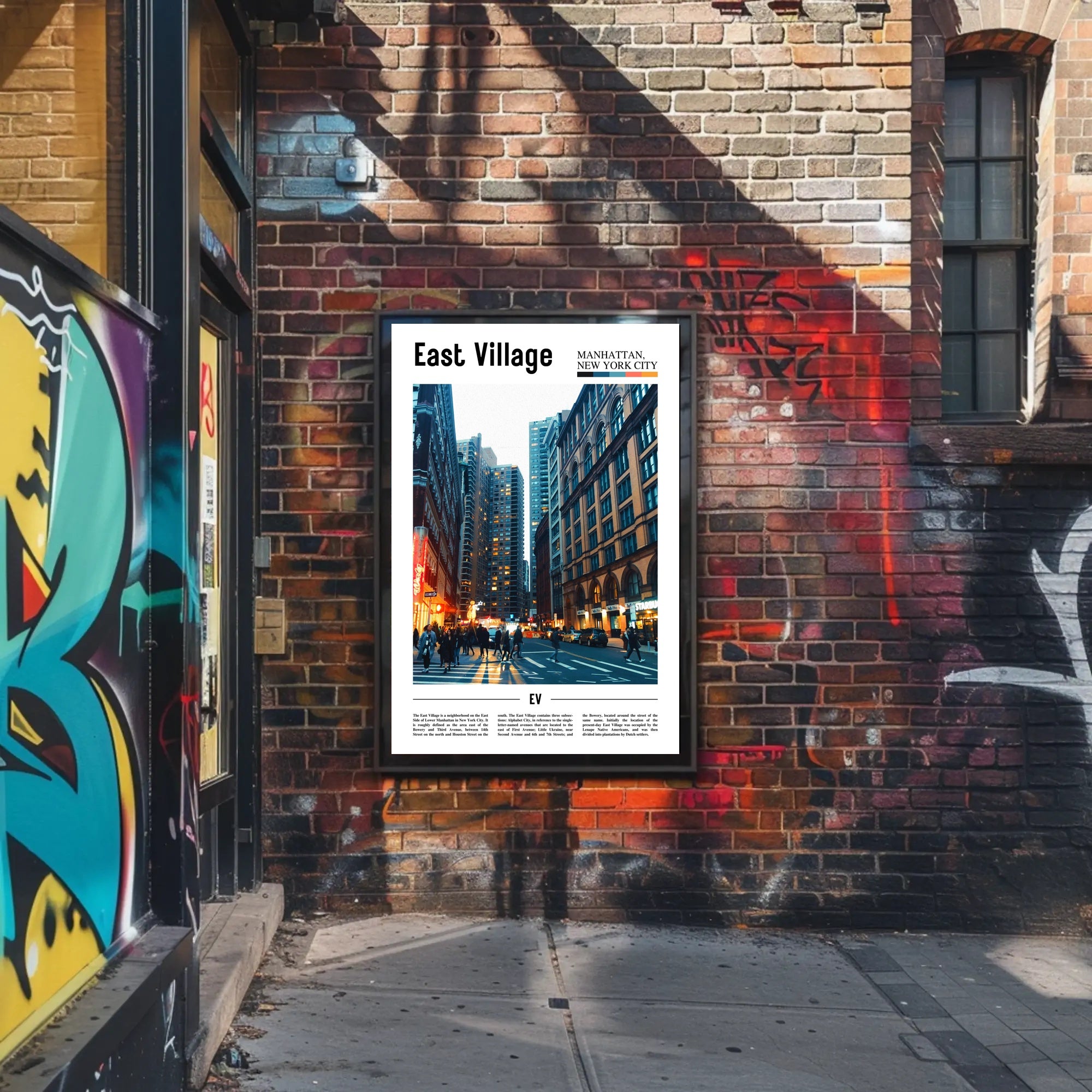 East Village Vibrant Street Scene Travel Poster PosterGoat