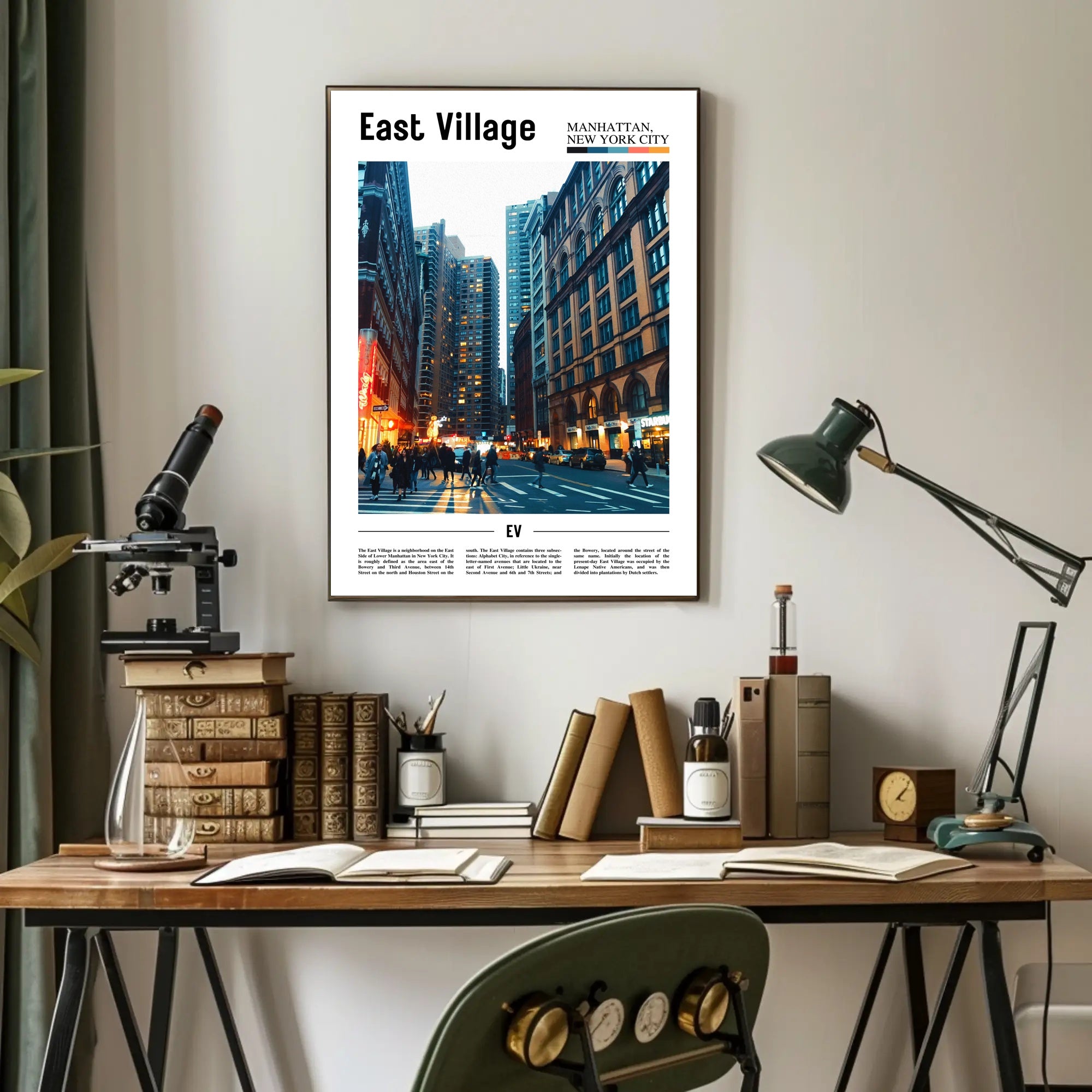 East Village Vibrant Street Scene Travel Poster PosterGoat