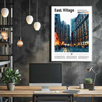 East Village Vibrant Street Scene Travel Poster PosterGoat
