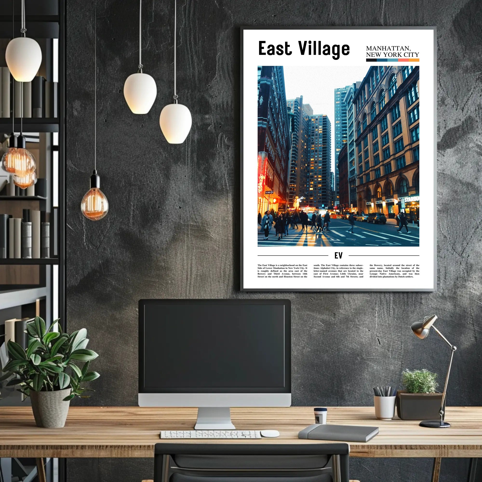 East Village Vibrant Street Scene Travel Poster PosterGoat