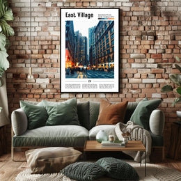 East Village Vibrant Street Scene Travel Poster PosterGoat