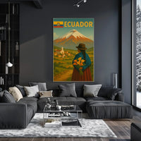 Ecuadorian Volcano Nostalgia: Cultural Travel Poster PosterGoat