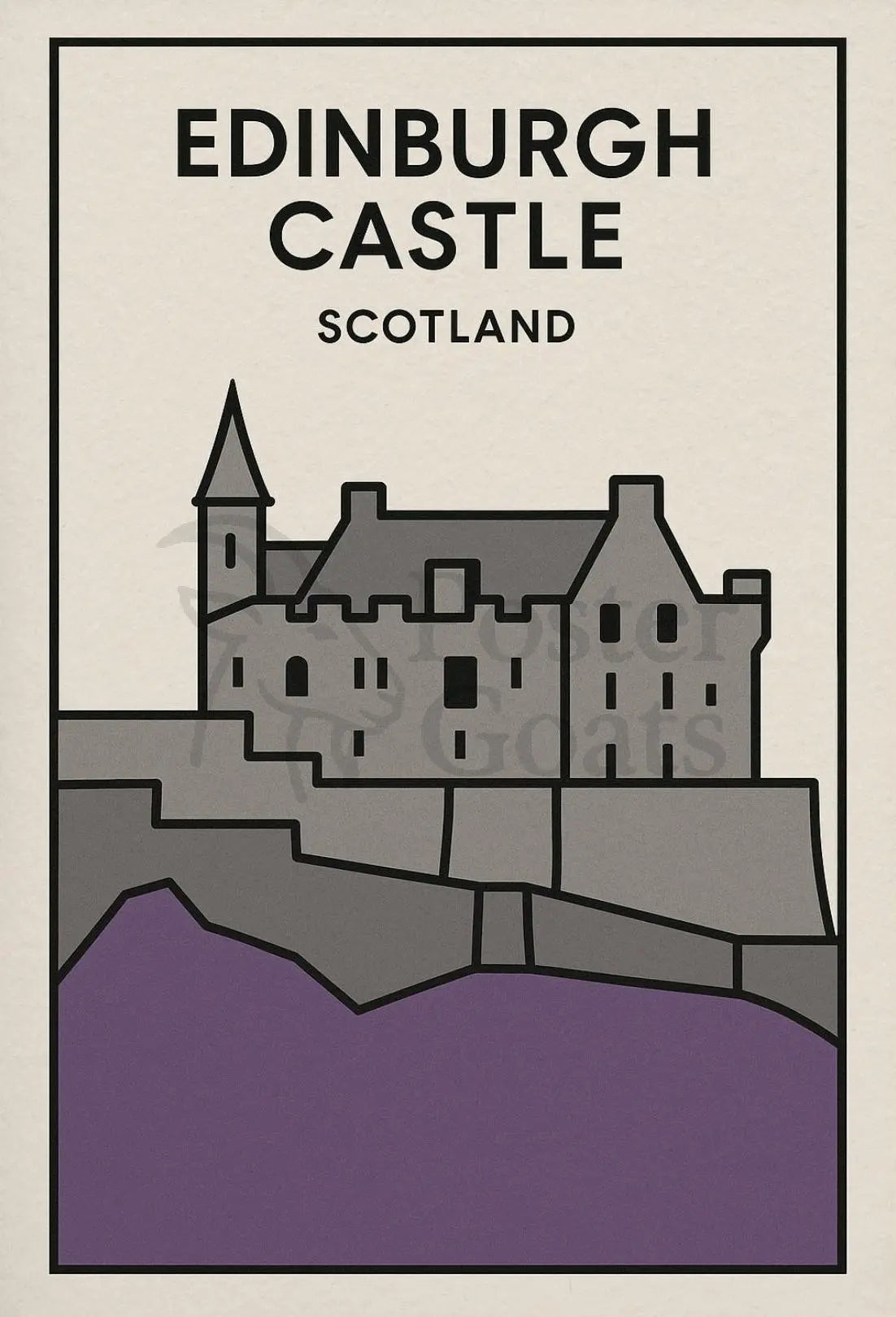 Edinburgh Castle Stunning Architectural Travel Poster PosterGoat