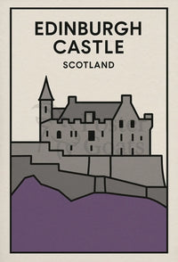 Edinburgh Castle Stunning Architectural Travel Poster PosterGoat