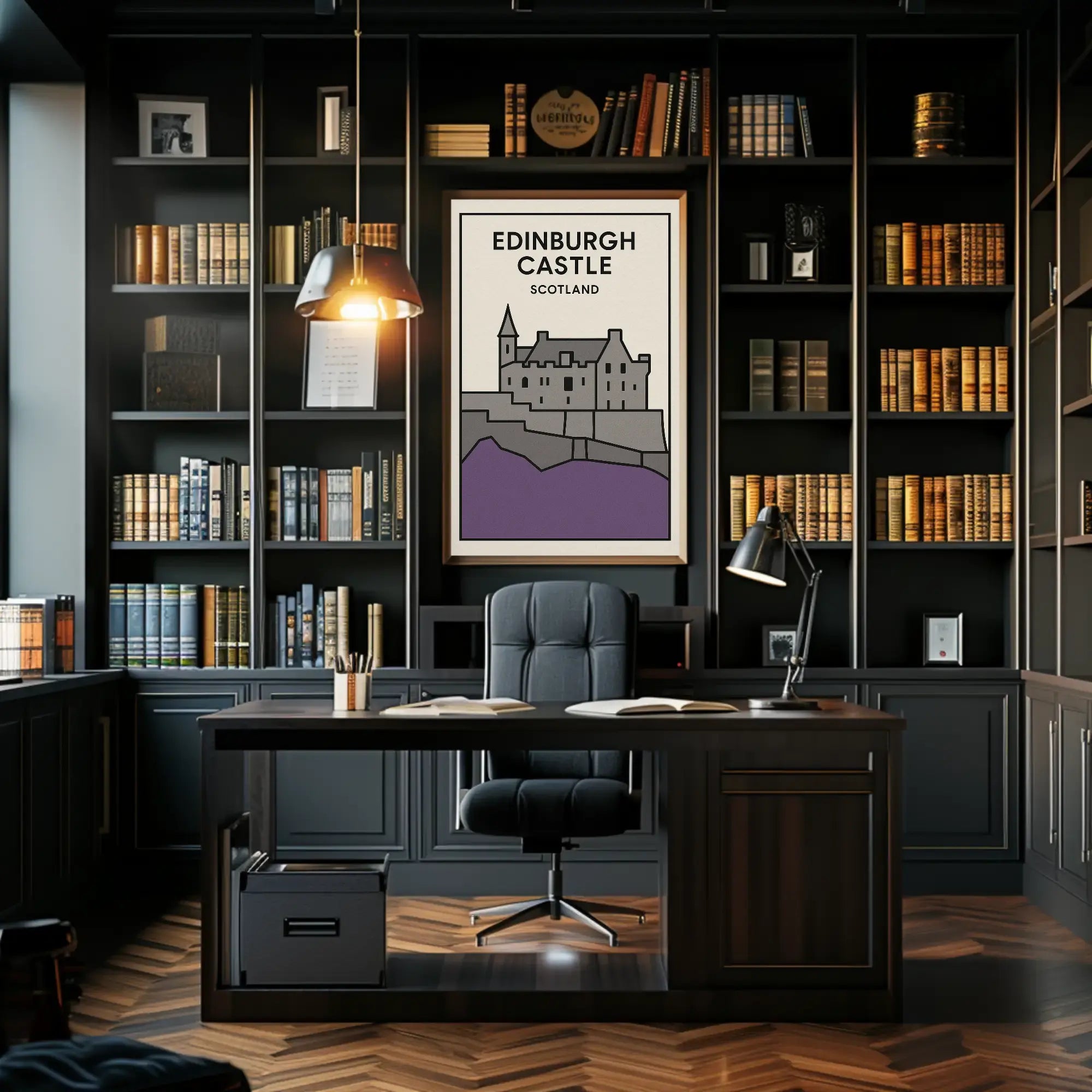 Edinburgh Castle Stunning Architectural Travel Poster PosterGoat
