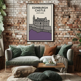 Edinburgh Castle Stunning Architectural Travel Poster PosterGoat