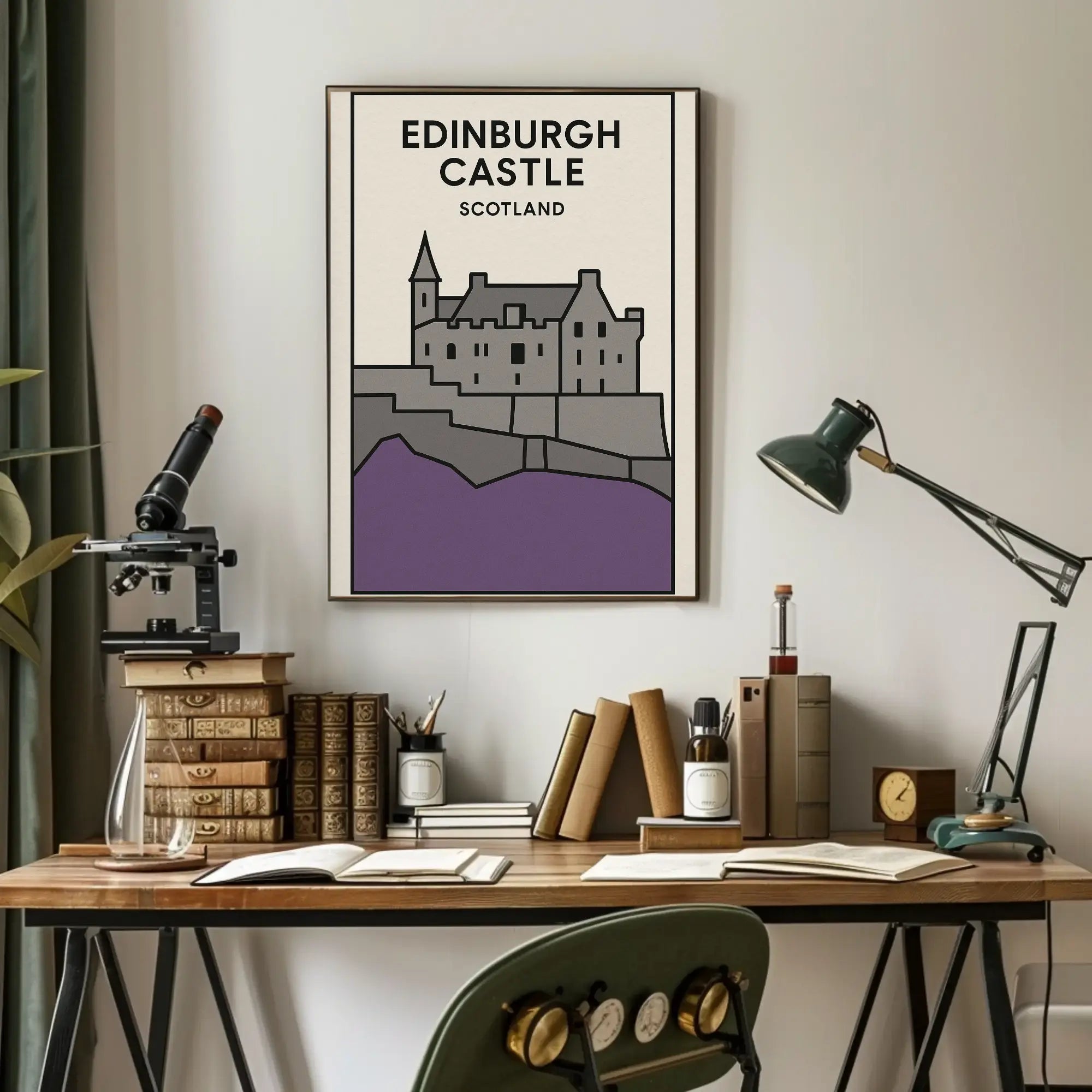 Edinburgh Castle Stunning Architectural Travel Poster PosterGoat