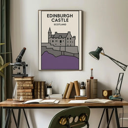 Edinburgh Castle Stunning Architectural Travel Poster PosterGoat