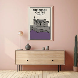 Edinburgh Castle Stunning Architectural Travel Poster PosterGoat