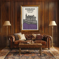 Edinburgh Castle Stunning Architectural Travel Poster PosterGoat