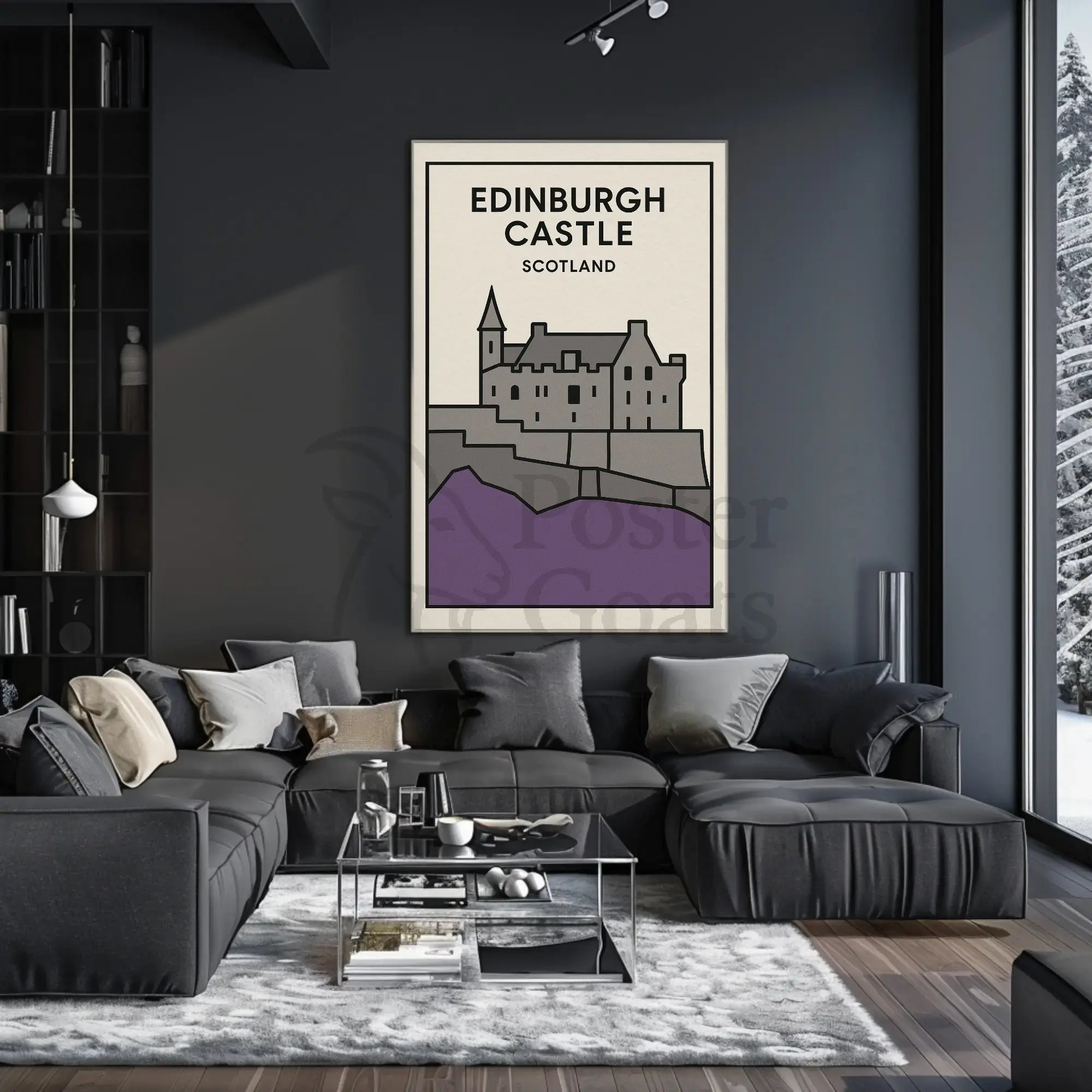 Edinburgh Castle Stunning Architectural Travel Poster PosterGoat