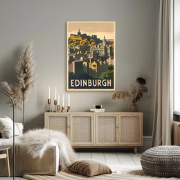 Edinburgh Castle Vintage Travel Poster PosterGoat