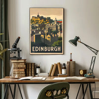 Edinburgh Castle Vintage Travel Poster PosterGoat