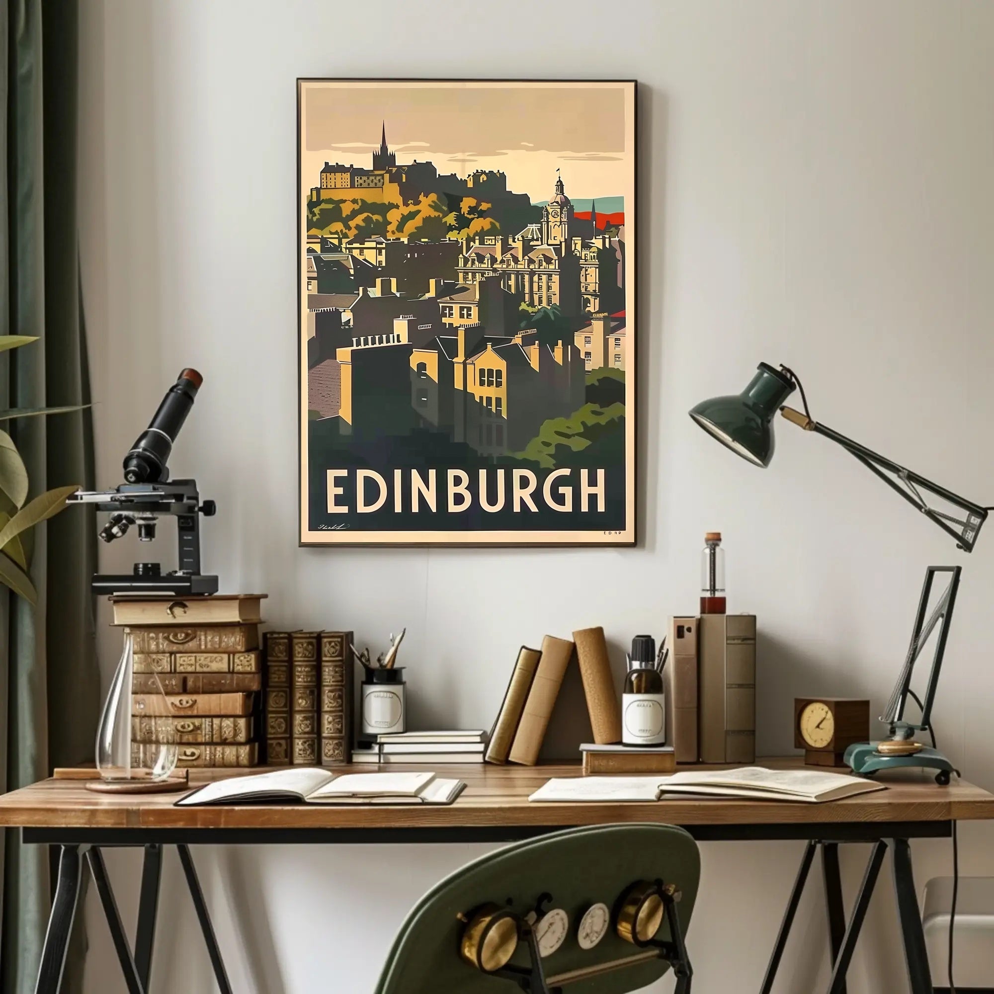 Edinburgh Castle Vintage Travel Poster PosterGoat
