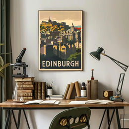 Edinburgh Castle Vintage Travel Poster PosterGoat