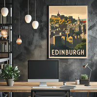 Edinburgh Castle Vintage Travel Poster PosterGoat