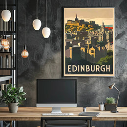 Edinburgh Castle Vintage Travel Poster PosterGoat