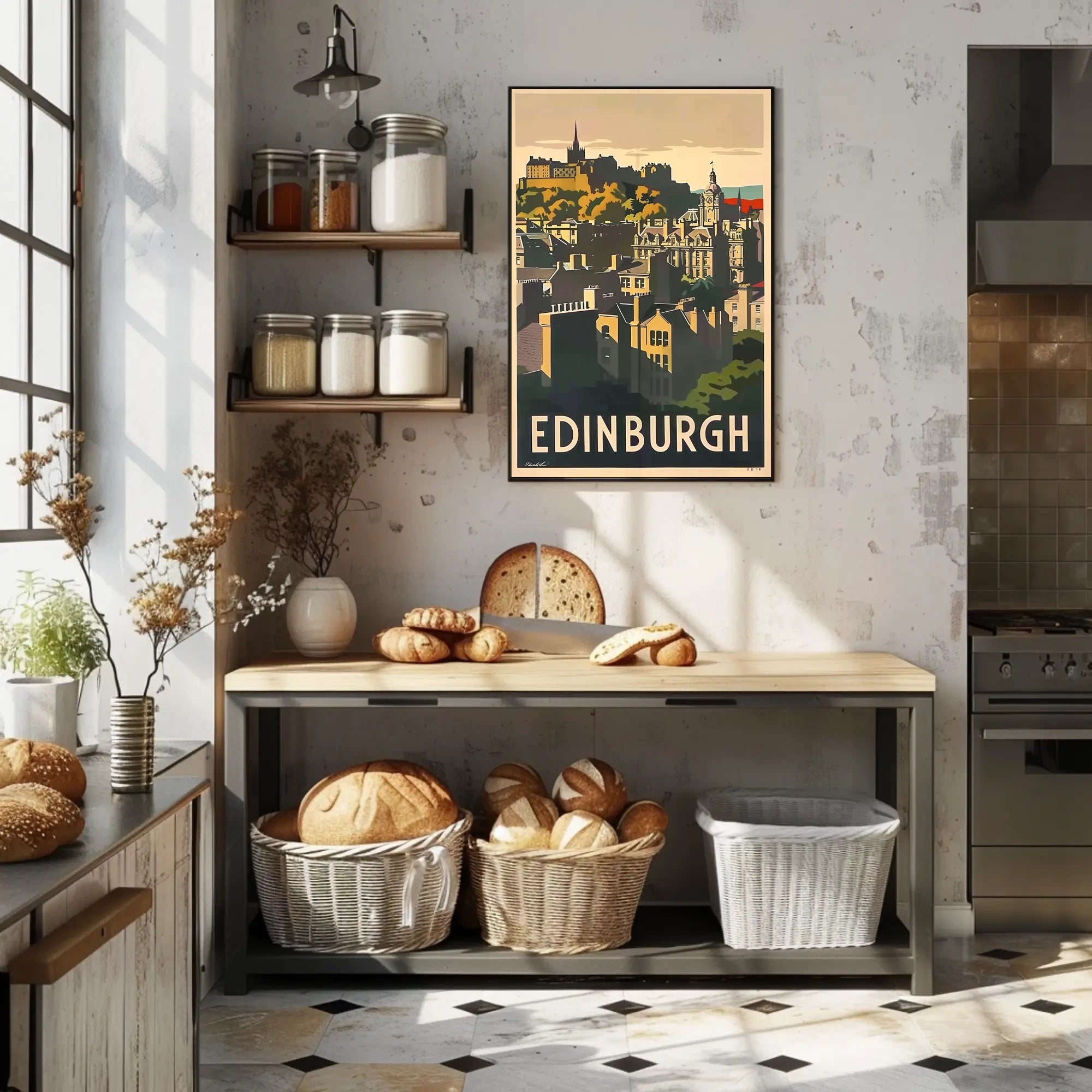 Edinburgh Castle Vintage Travel Poster PosterGoat