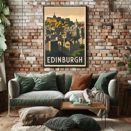 Edinburgh Castle Vintage Travel Poster PosterGoat