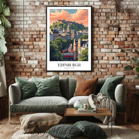Edinburgh Cityscape Vintage Travel Poster PosterGoat