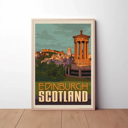 Edinburgh Iconic Landmark Vintage Travel Poster PosterGoat