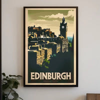 Edinburgh Iconic Skyline Vintage Travel Poster PosterGoat