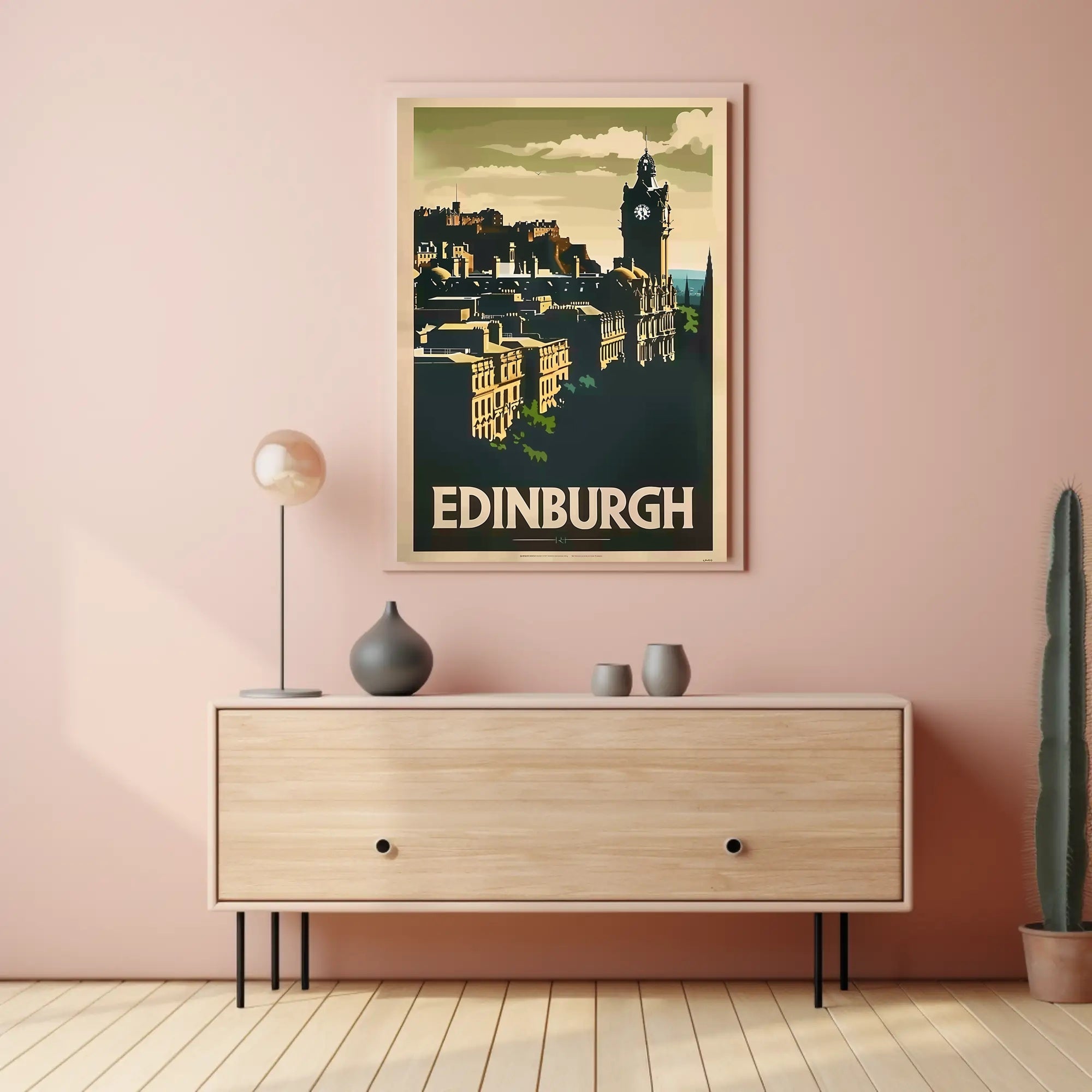 Edinburgh Iconic Skyline Vintage Travel Poster PosterGoat