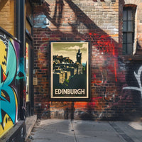 Edinburgh Iconic Skyline Vintage Travel Poster PosterGoat