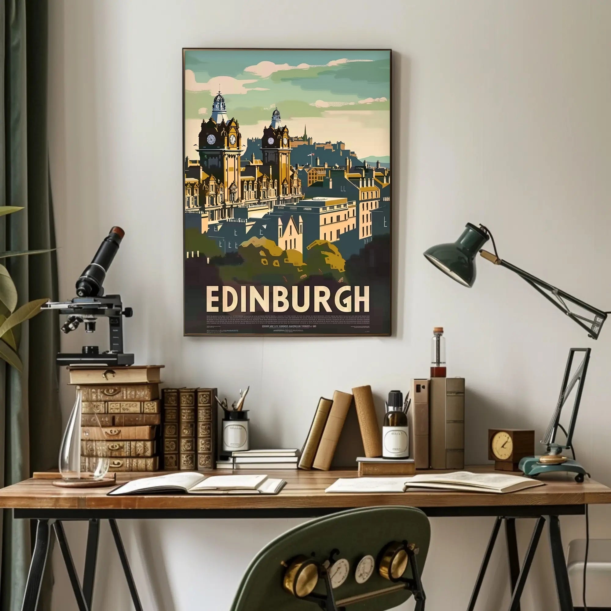 Edinburgh Vintage Style Travel Poster PosterGoat
