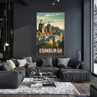 Edinburgh Vintage Style Travel Poster PosterGoat