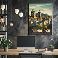 Edinburgh Vintage Style Travel Poster PosterGoat