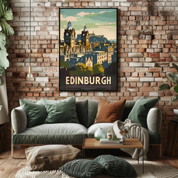 Edinburgh Vintage Style Travel Poster PosterGoat