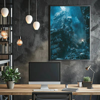 Eerie Cavern Adventure Cinematic Poster - Futuristic Sci-Fi Poster PosterGoat