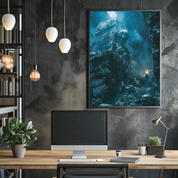 Eerie Cavern Adventure Cinematic Poster - Futuristic Sci-Fi Poster PosterGoat
