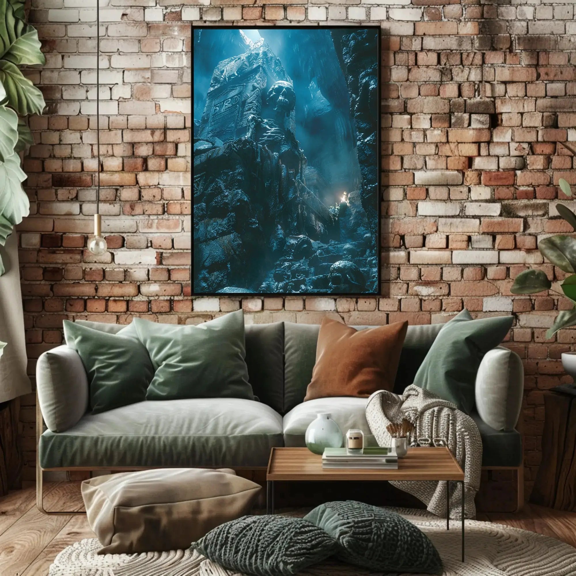 Eerie Cavern Adventure Cinematic Poster - Futuristic Sci-Fi Poster PosterGoat