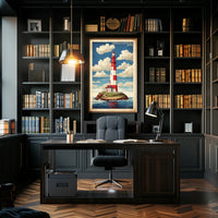 Egersheld Lighthouse Vintage Coastal Travel Poster PosterGoat