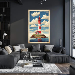 Egersheld Lighthouse Vintage Coastal Travel Poster PosterGoat
