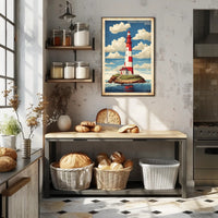 Egersheld Lighthouse Vintage Coastal Travel Poster PosterGoat