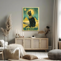 Egyptian Cat and Pyramids, Fantasy or Mythology Poster PosterGoat