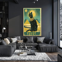 Egyptian Cat and Pyramids, Fantasy or Mythology Poster PosterGoat