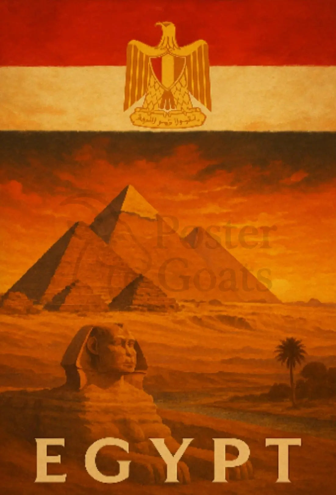 Egyptian Landmarks Vintage Travel Art Print Travel Poster PosterGoat