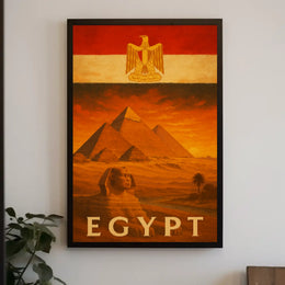 Egyptian Landmarks Vintage Travel Art Print Travel Poster PosterGoat