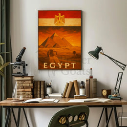 Egyptian Landmarks Vintage Travel Art Print Travel Poster PosterGoat