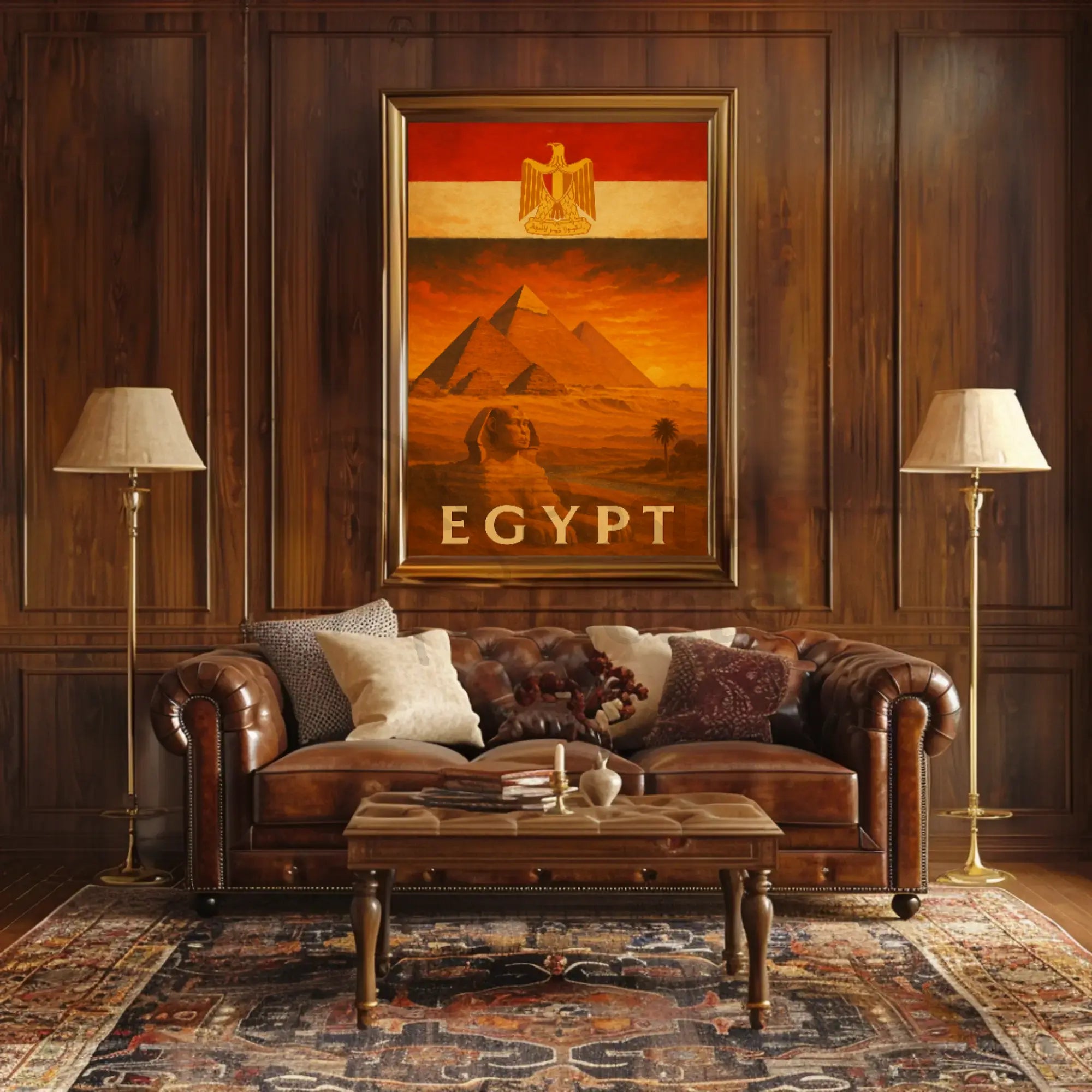 Egyptian Landmarks Vintage Travel Art Print Travel Poster PosterGoat