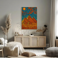 Egyptian Pyramids Meets Starry Night Art Nouveau Poster PosterGoat
